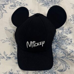 Disney Black Cap with Blue Logo Tag and Ears